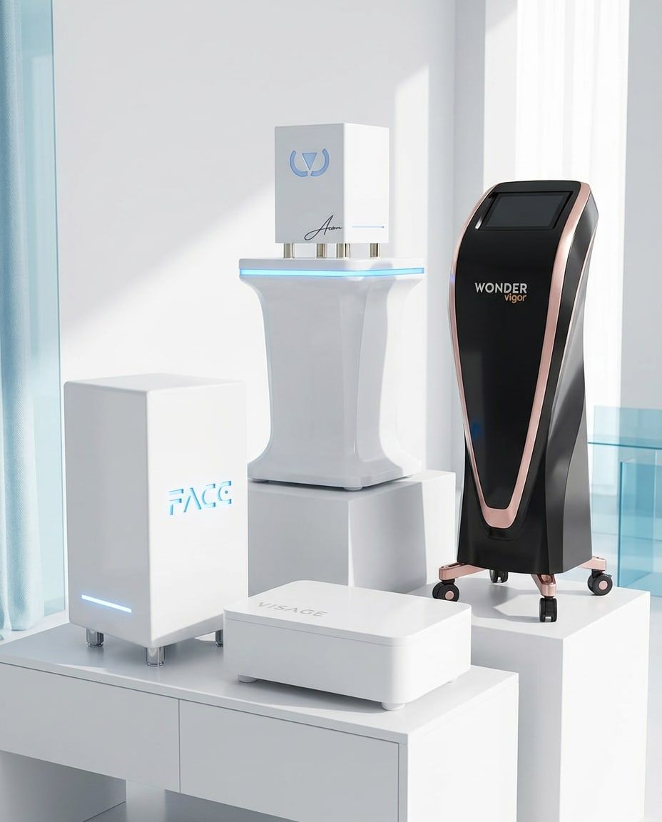 The four Wonder devices together: WonderFace, VISAGE, Wonder Axon and Wonder Vigor